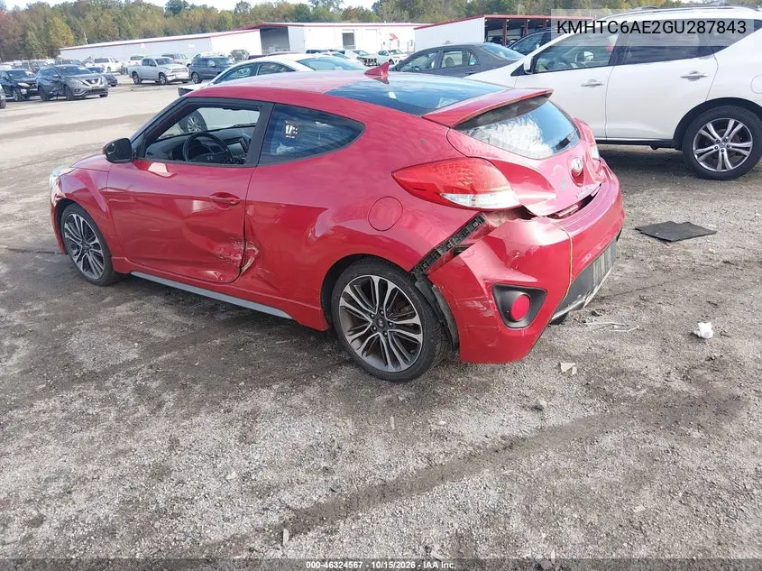 2016 HYUNDAI VELOSTER VIN KMHTC6AE2GU287843 — фото 3