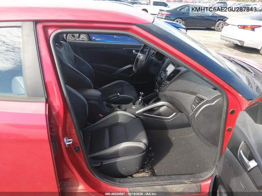 2016 HYUNDAI VELOSTER VIN KMHTC6AE2GU287843 — фото 5