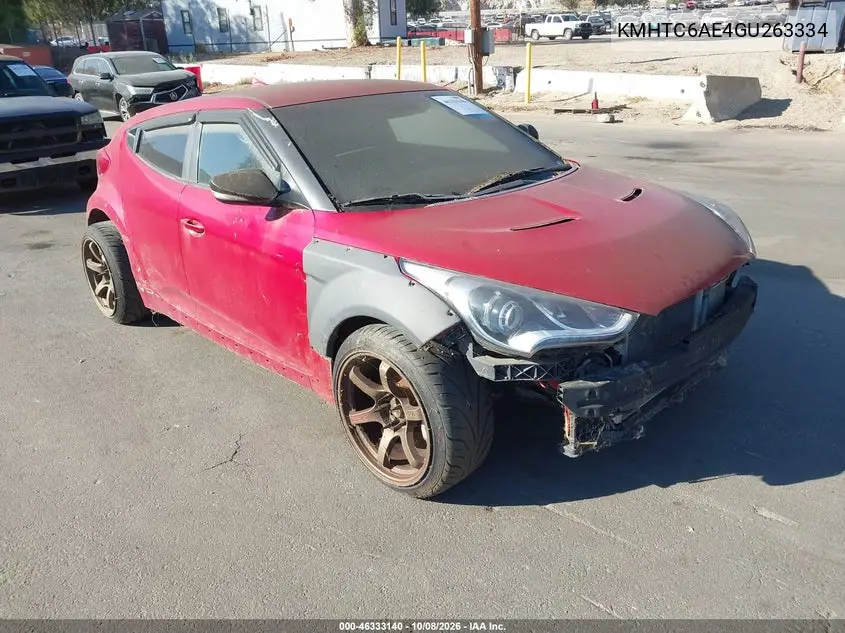 HYUNDAI VELOSTER 2016, VIN KMHTC6AE4GU263334