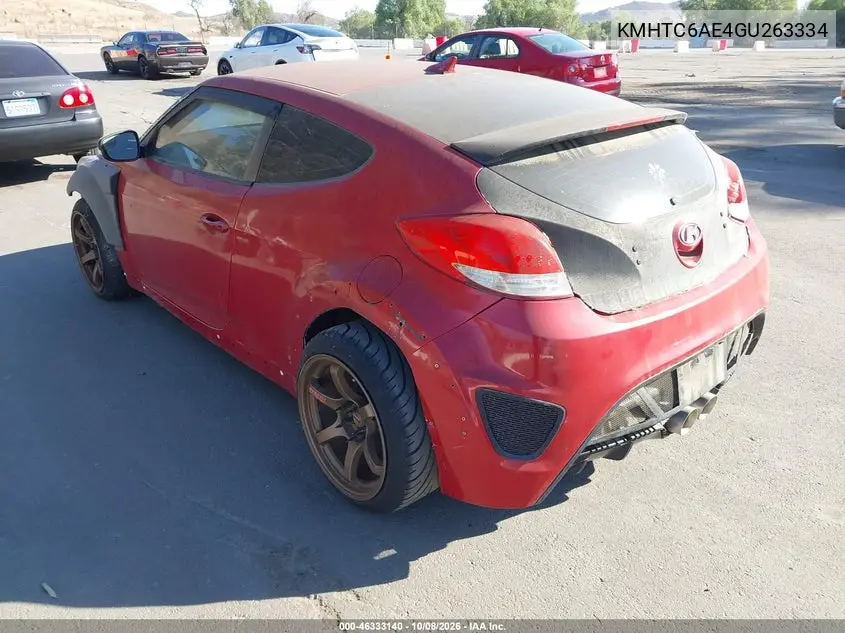 2016 HYUNDAI VELOSTER VIN KMHTC6AE4GU263334 — фото 3