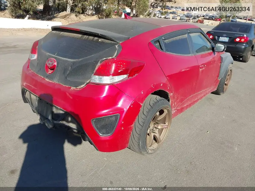 2016 HYUNDAI VELOSTER VIN KMHTC6AE4GU263334 — фото 4