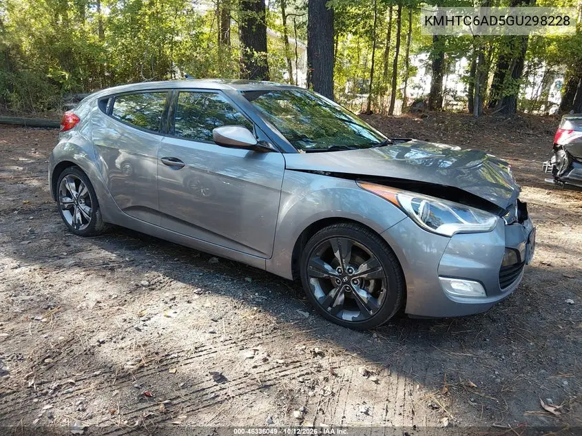 HYUNDAI VELOSTER 2016, VIN KMHTC6AD5GU298228