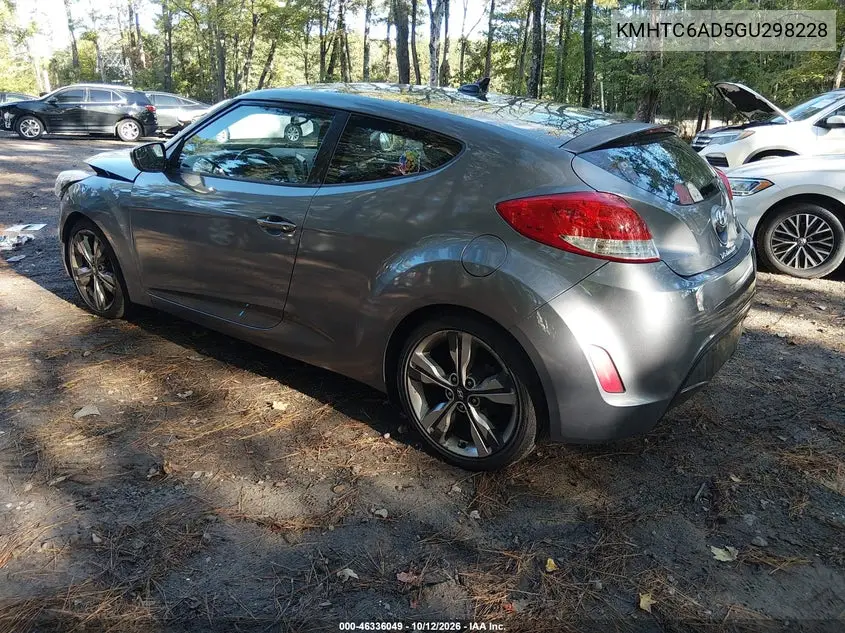 2016 HYUNDAI VELOSTER VIN KMHTC6AD5GU298228 — фото 3