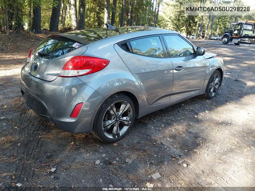 2016 HYUNDAI VELOSTER VIN KMHTC6AD5GU298228 — фото 4