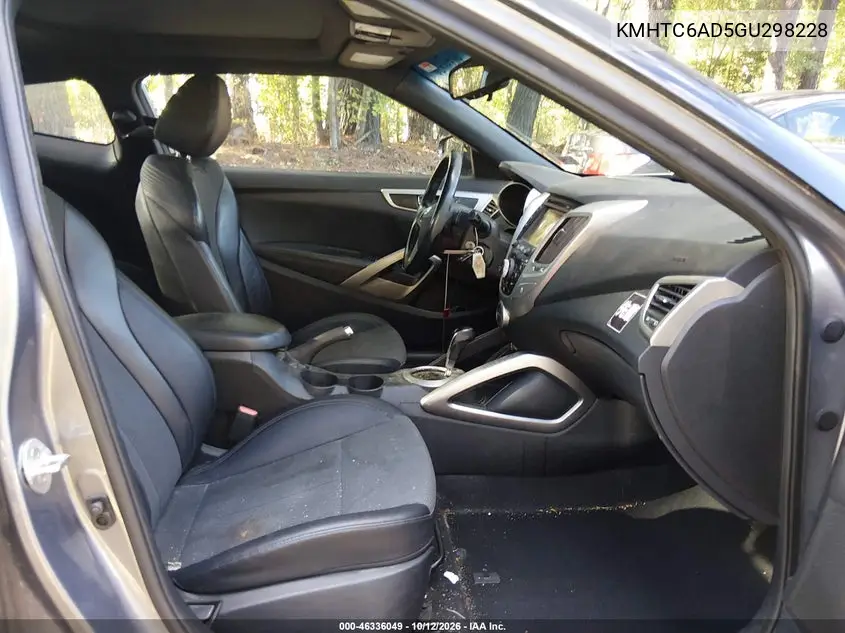 2016 HYUNDAI VELOSTER VIN KMHTC6AD5GU298228 — фото 5