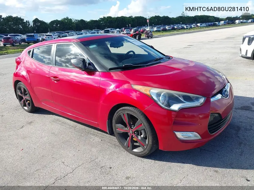 HYUNDAI VELOSTER 2016, VIN KMHTC6AD8GU281410