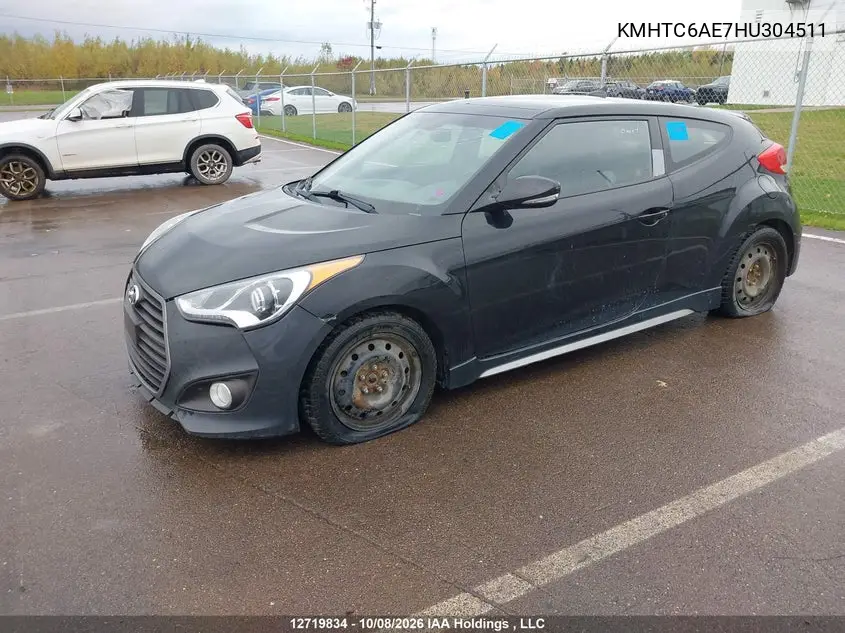 2017 HYUNDAI VELOSTER VIN KMHTC6AE7HU304511 — фото 2