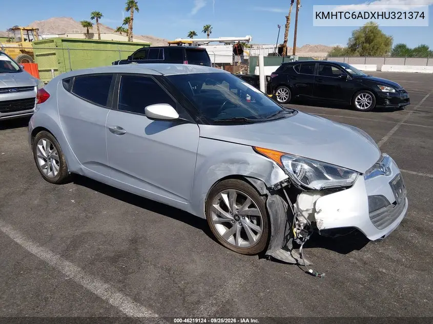 HYUNDAI VELOSTER 2017, VIN KMHTC6ADXHU321374