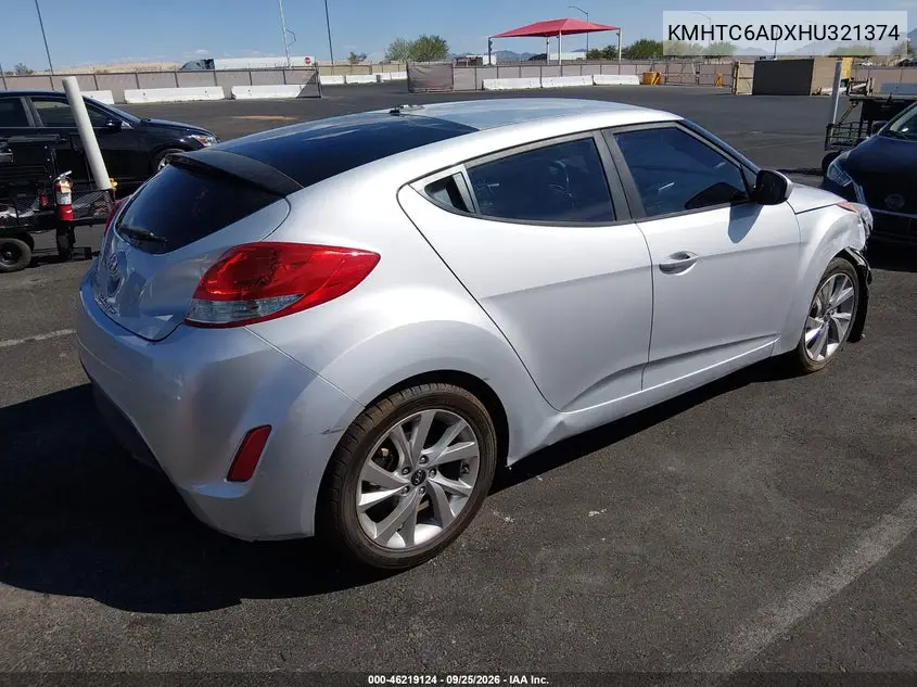 2017 HYUNDAI VELOSTER VIN KMHTC6ADXHU321374 — фото 4