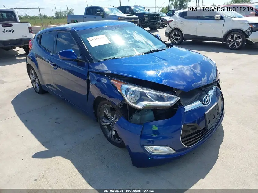 HYUNDAI VELOSTER 2017, VIN KMHTC6AD5HU318219