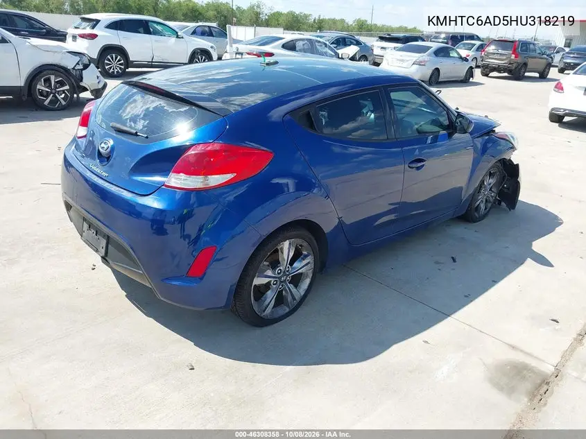 2017 HYUNDAI VELOSTER VIN KMHTC6AD5HU318219 — фото 4