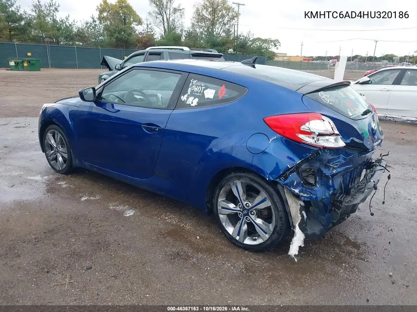 2017 HYUNDAI VELOSTER VIN KMHTC6AD4HU320186 — фото 3