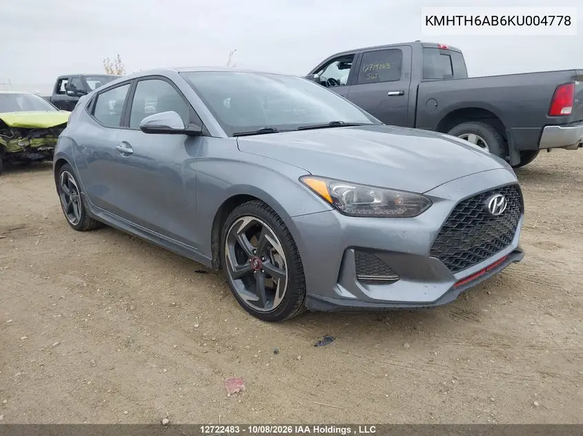 HYUNDAI VELOSTER 2019, VIN KMHTH6AB6KU004778