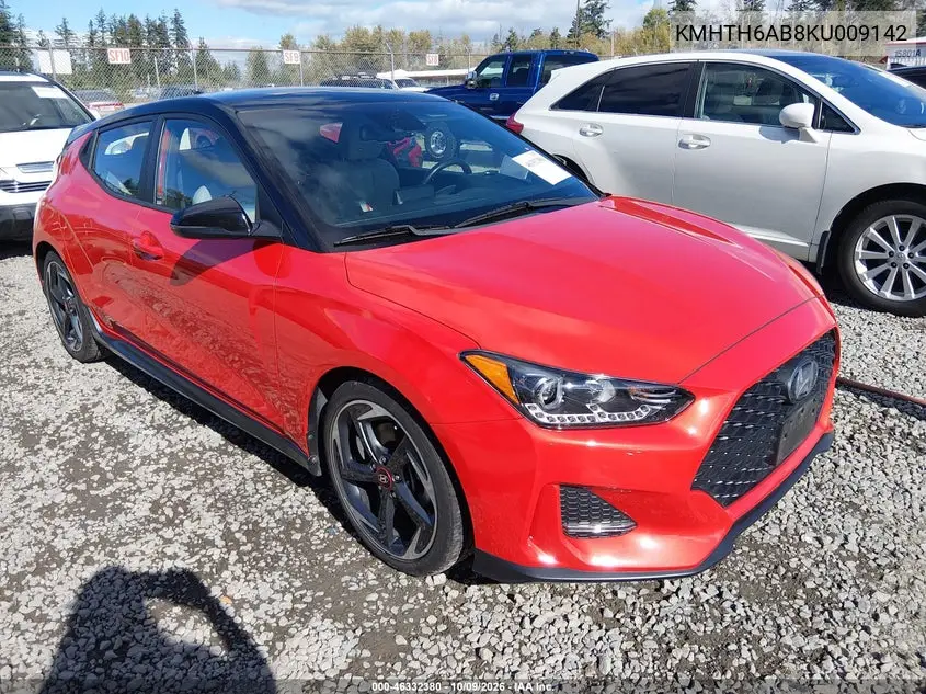 HYUNDAI VELOSTER 2019, VIN KMHTH6AB8KU009142