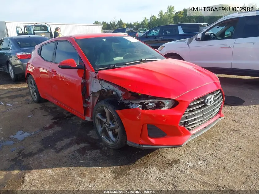 HYUNDAI VELOSTER 2019, VIN KMHTG6AF9KU002982