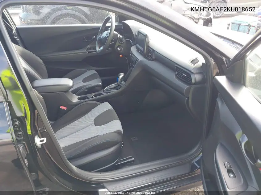 2019 HYUNDAI VELOSTER VIN KMHTG6AF2KU018652 — фото 5
