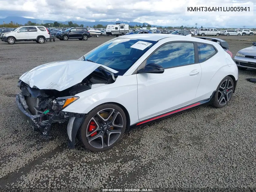 2020 HYUNDAI VELOSTER VIN KMHT36AH1LU005941 — фото 2
