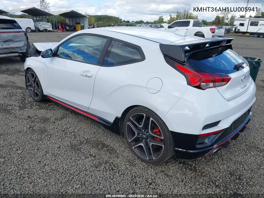 2020 HYUNDAI VELOSTER VIN KMHT36AH1LU005941 — фото 3