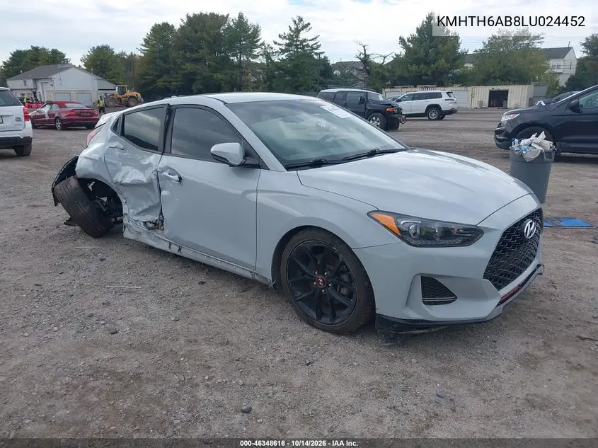 HYUNDAI VELOSTER 2020, VIN KMHTH6AB8LU024452