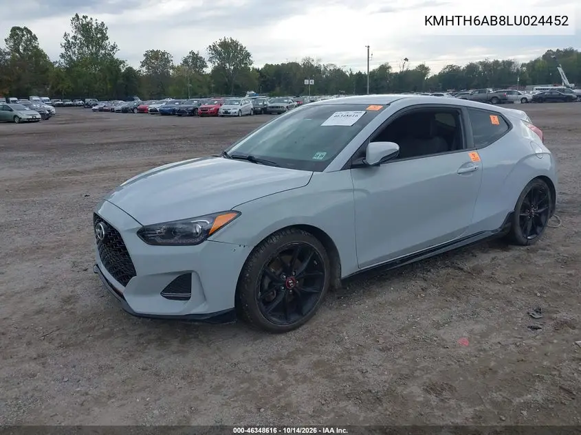 2020 HYUNDAI VELOSTER VIN KMHTH6AB8LU024452 — фото 2