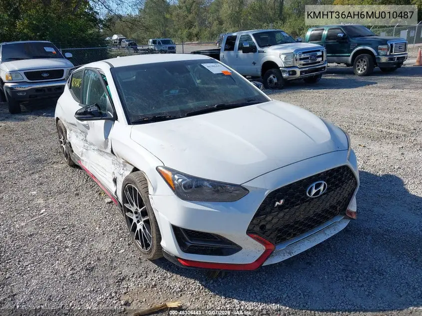 HYUNDAI VELOSTER 2021, VIN KMHT36AH6MU010487
