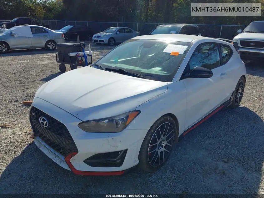 2021 HYUNDAI VELOSTER VIN KMHT36AH6MU010487 — фото 2