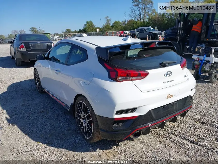 2021 HYUNDAI VELOSTER VIN KMHT36AH6MU010487 — фото 3