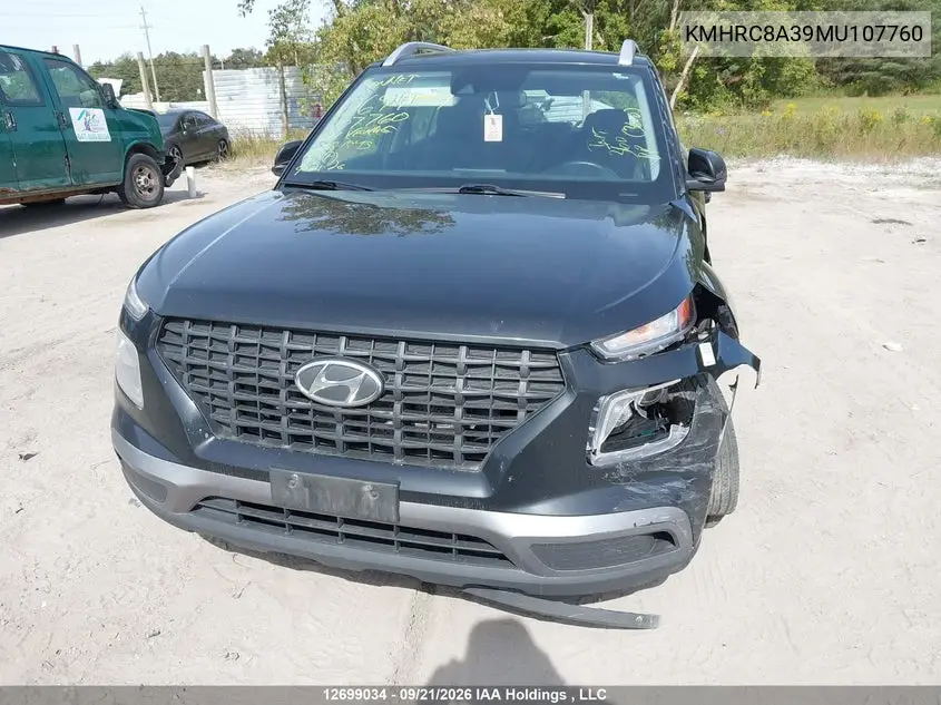 2021 HYUNDAI VENUE VIN KMHRC8A39MU107760 — фото 12