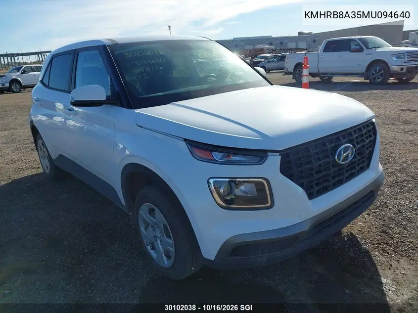 HYUNDAI VENUE 2021, VIN KMHRB8A35MU094640