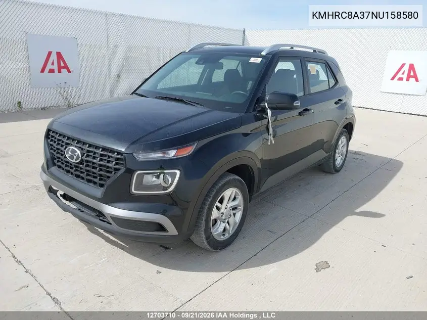 2022 HYUNDAI VENUE VIN KMHRC8A37NU158580 — фото 2