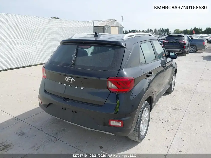 2022 HYUNDAI VENUE VIN KMHRC8A37NU158580 — фото 4