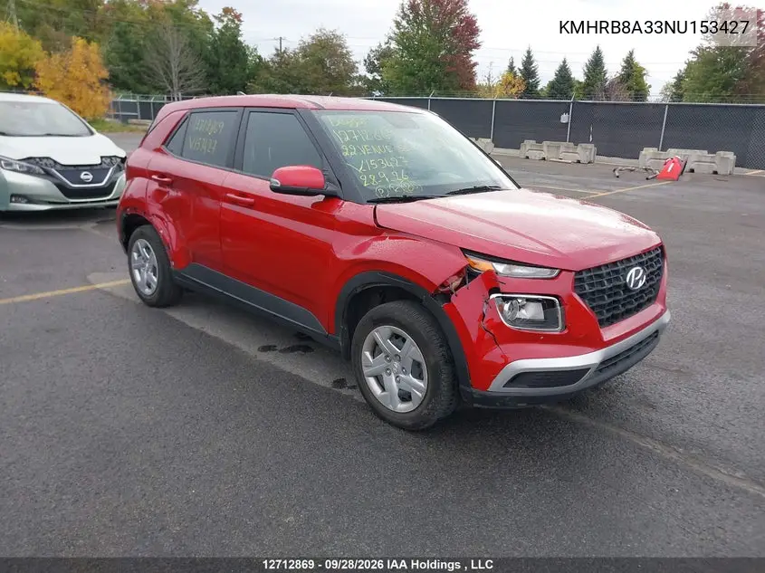 HYUNDAI VENUE 2022, VIN KMHRB8A33NU153427