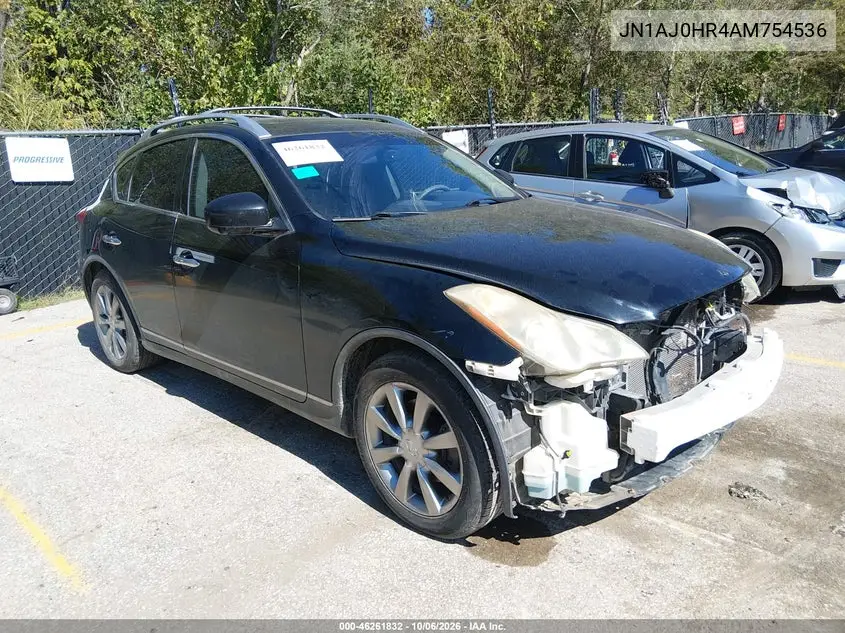 INFINITI EX 2010, VIN JN1AJ0HR4AM754536
