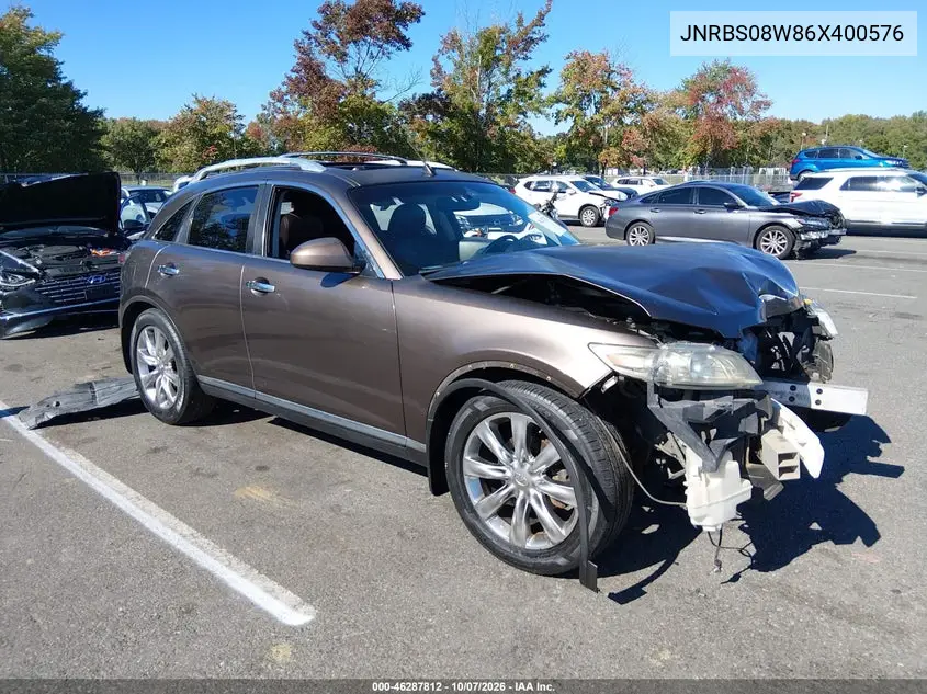 INFINITI FX 2006, VIN JNRBS08W86X400576