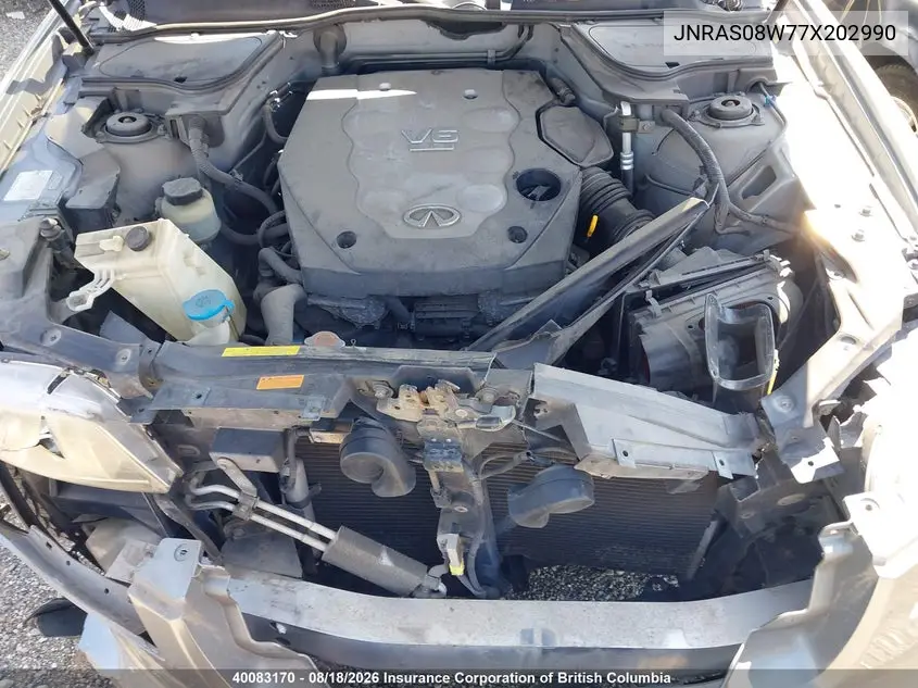 2007 INFINITI FX VIN JNRAS08W77X202990 — фото 10
