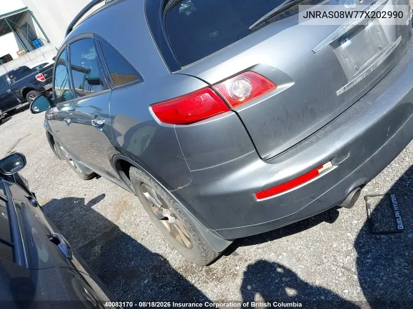 2007 INFINITI FX VIN JNRAS08W77X202990 — фото 3