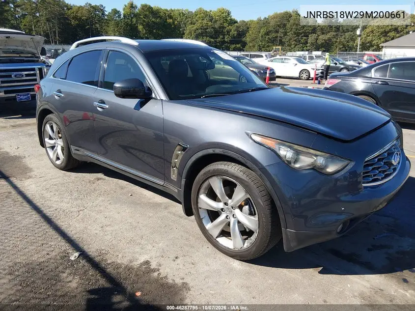 INFINITI FX 2009, VIN JNRBS18W29M200661