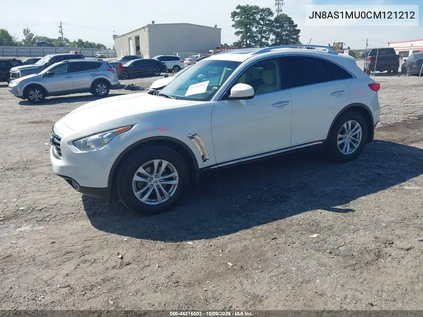 2012 INFINITI FX VIN JN8AS1MU0CM121212 — фото 2