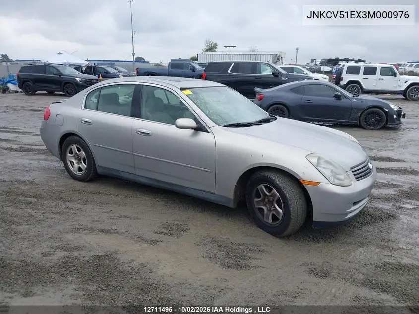 INFINITI G 2003, VIN JNKCV51EX3M000976