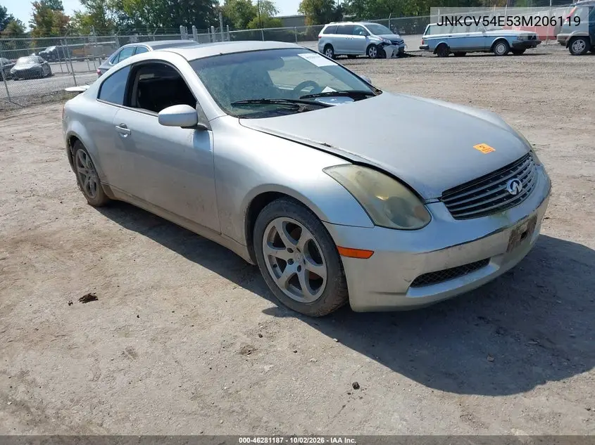 INFINITI G 2003, VIN JNKCV54E53M206119