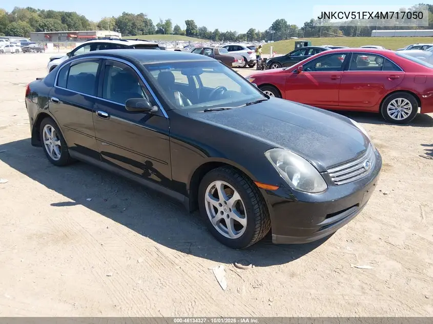 INFINITI G 2004, VIN JNKCV51FX4M717050