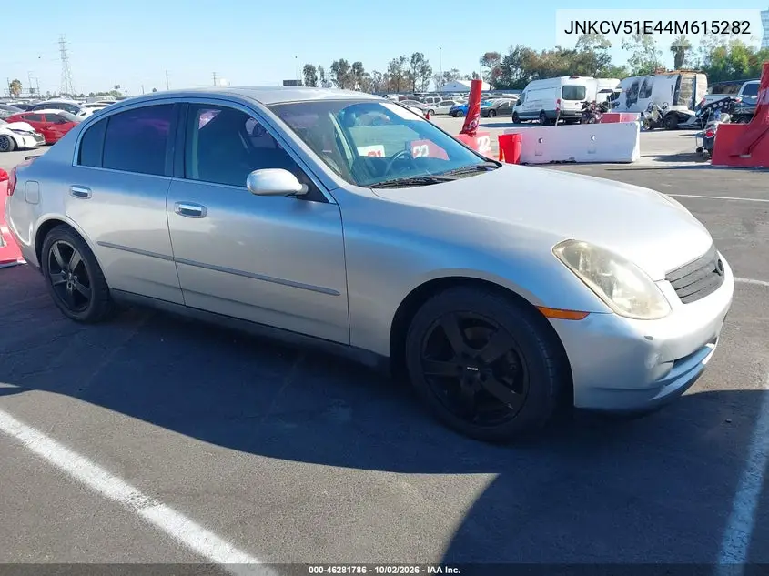 INFINITI G 2004, VIN JNKCV51E44M615282
