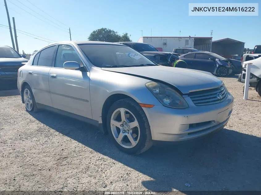 INFINITI G 2004, VIN JNKCV51E24M616222