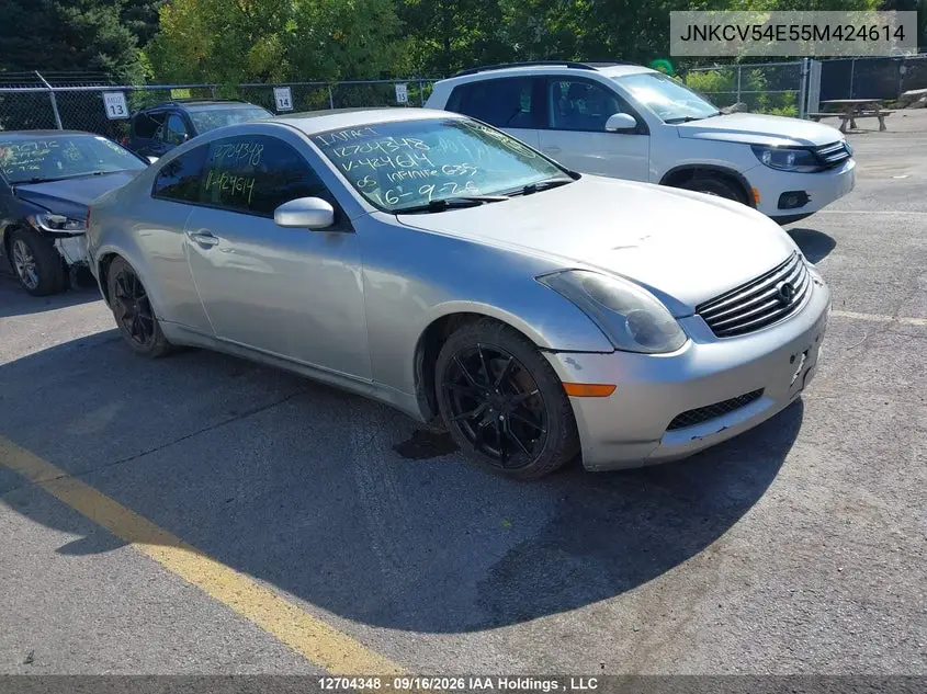 INFINITI G 2005, VIN JNKCV54E55M424614
