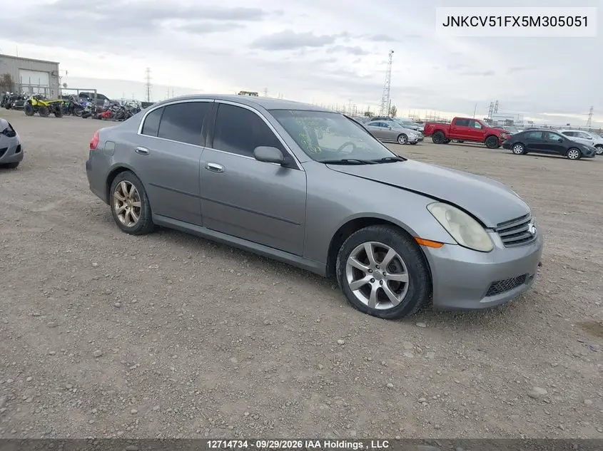 INFINITI G 2005, VIN JNKCV51FX5M305051