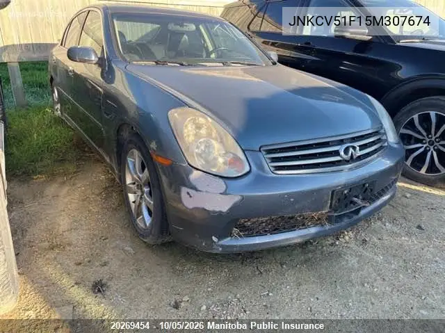 INFINITI G 2005, VIN JNKCV51F15M307674