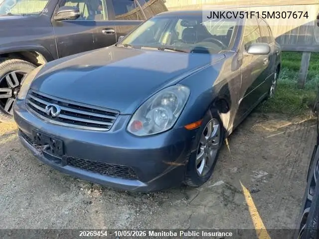 2005 INFINITI G VIN JNKCV51F15M307674 — фото 2