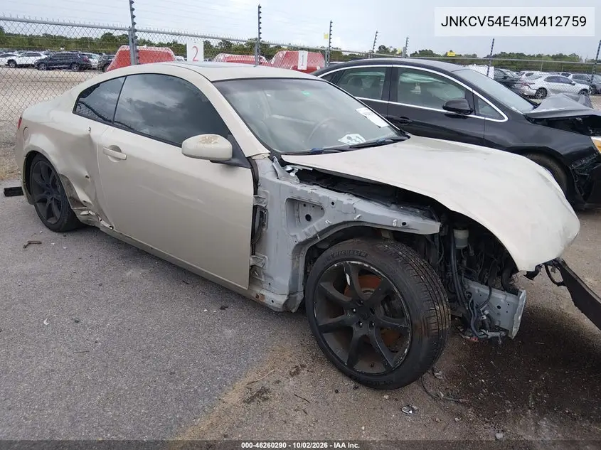 INFINITI G 2005, VIN JNKCV54E45M412759