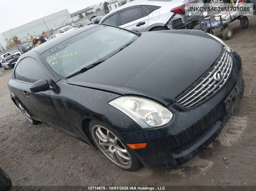 INFINITI G 2006, VIN JNKCV54E26M701088