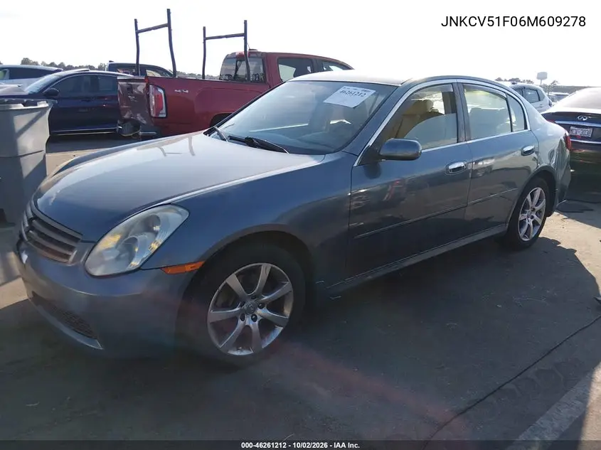 2006 INFINITI G VIN JNKCV51F06M609278 — фото 2